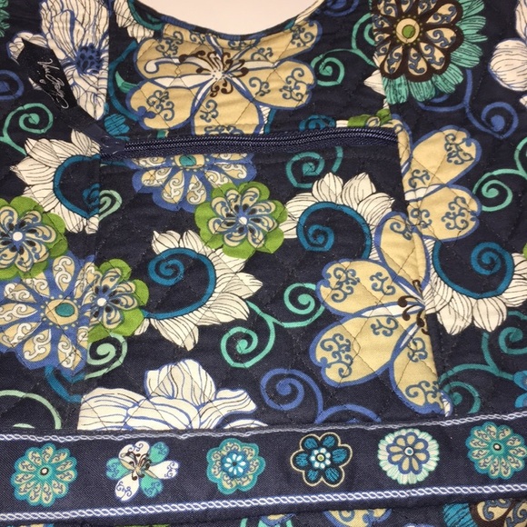 Vera Bradley Blue Green Floral Shoulder Bag Large Mod Floral Blue - Picture 3 of 7